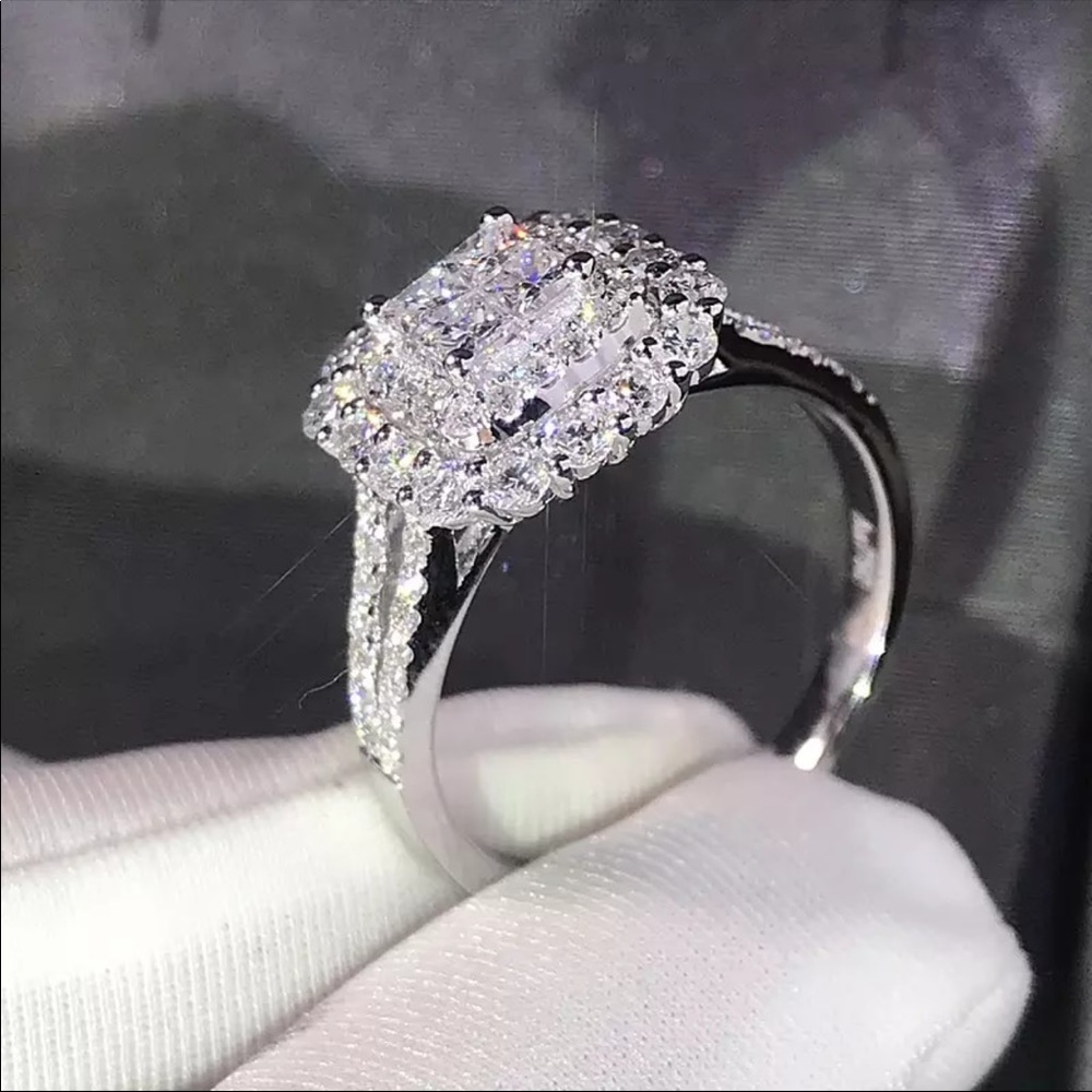 2.57ct Princess Cut Diamond Engagement new Ring - Picture 6 of 7